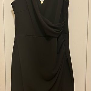 Bisou Bisou black dress. Size 8 & no slit. 93% polyester, 7% spandex